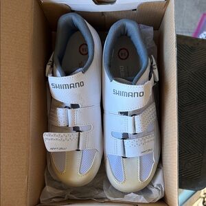 Shimano White and Gray Women's Cycling Shoes